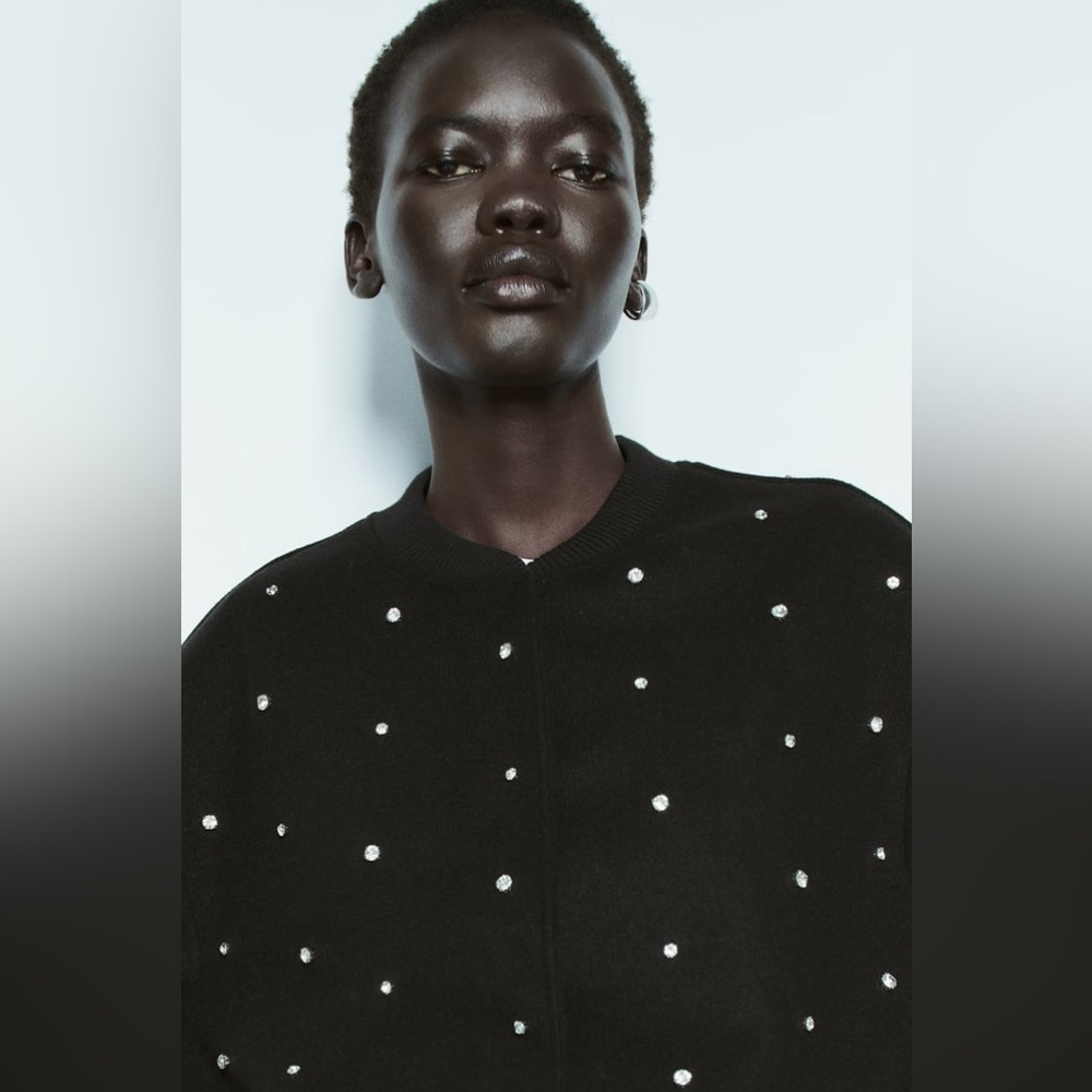 Zara Rhinestone Bomber - Picture 3 of 10